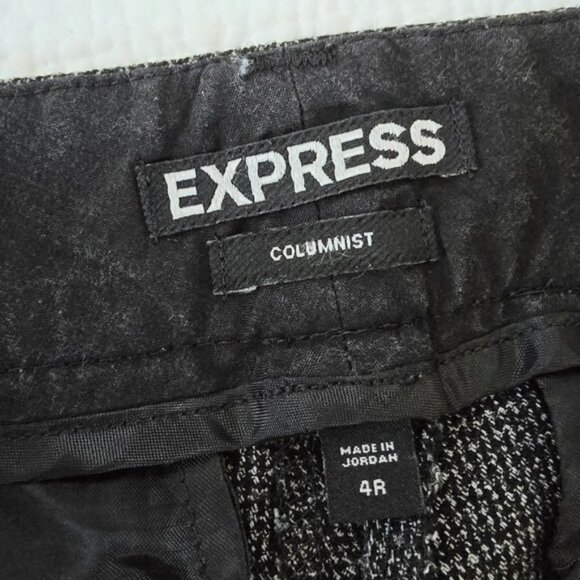 Express Women's Trousers Size 4 Columnist Black Grey Bootcut Dress Pants Office - Picture 11 of 16